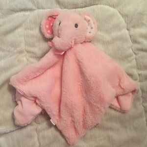 Kellytoy Pink Elephant Tags Baby Rattle Plush Security Blanket Lovey
